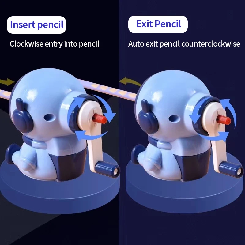 1Pcs Student Cartoon Hand Sharpener Astronaut Shape Sharpener Automatic Pencil pencil sharpener