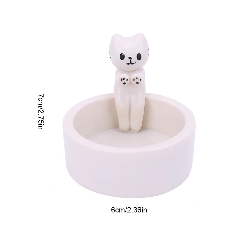 Kitten Candle Holder Warming Its Paws Cute Scented Light Holder Cute Grilled Cat Aromatherapy Candle Desktop Ornaments candle holders