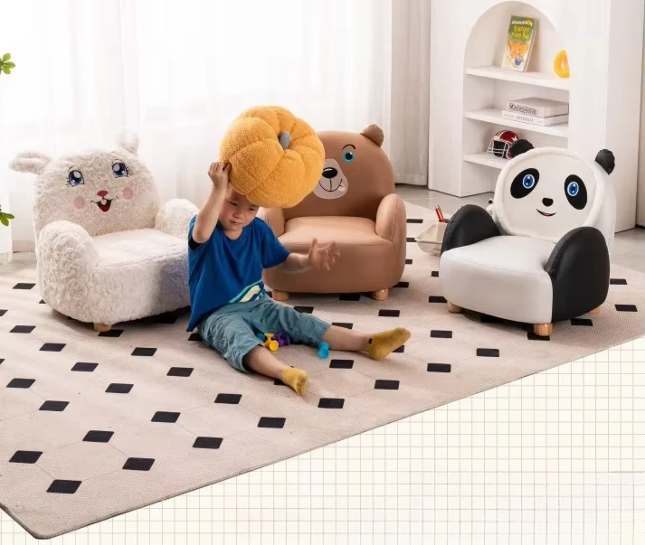 Modern Kids Sofa Chair High Quality Bear Rabbit Panda Lazy Sofa for Bedroom Living Room Made Wood Technology Fabric for Home