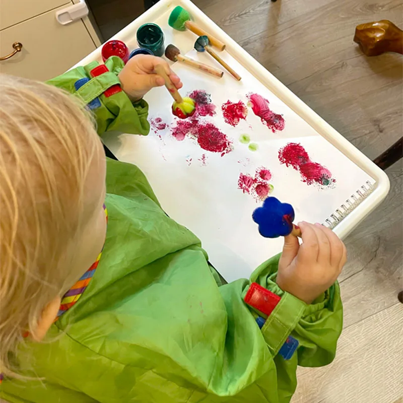 Children Toddler Sponge Stamp Brush Kits Flower Drawing Toys for Children Paint Educational DIY Art Craft Creativity Tools DDJ 6