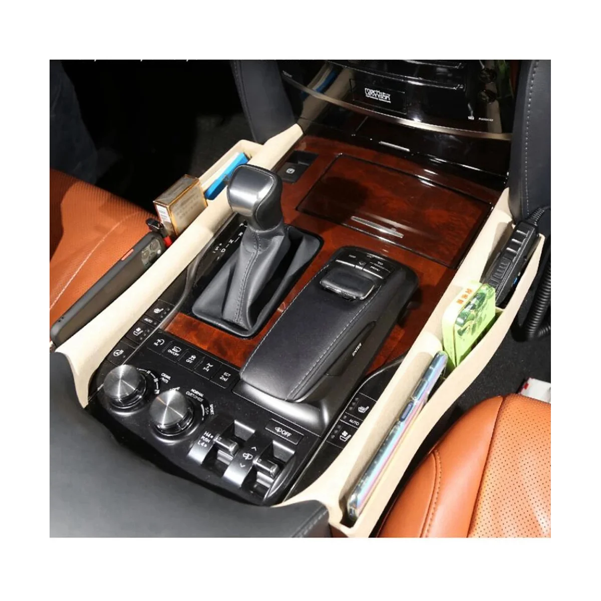

Car Seat Space Pocket Holder Storage Pouch Phone Purse Coins Key Holder for Lexus LX570 2016-2020,Black