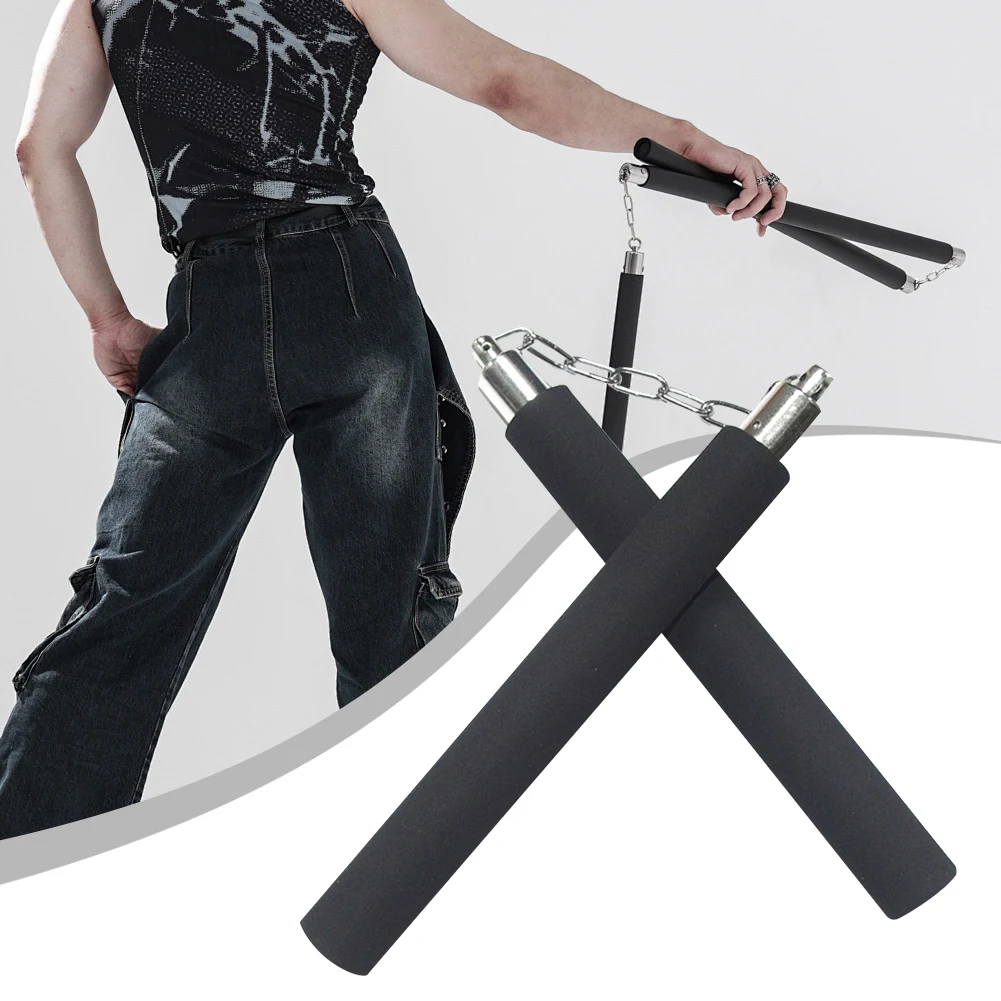 Foam Nunchakus 5-1pc Safe Foam Rubber Martial Arts Nunchakus with Chain Fitness Kung Fu Practice For Kids Adults Foam Training Sticks