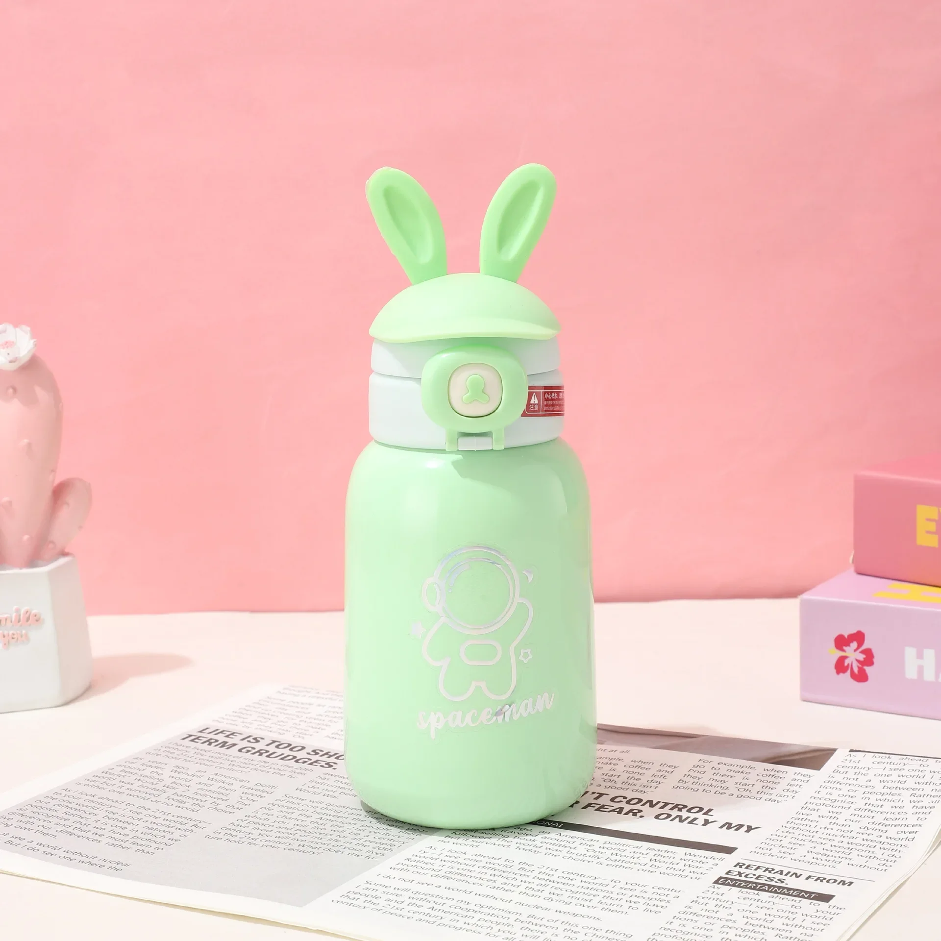 500 مللي تصميم أرنب كرتوني مكنسة من الفولاذ المقاو...