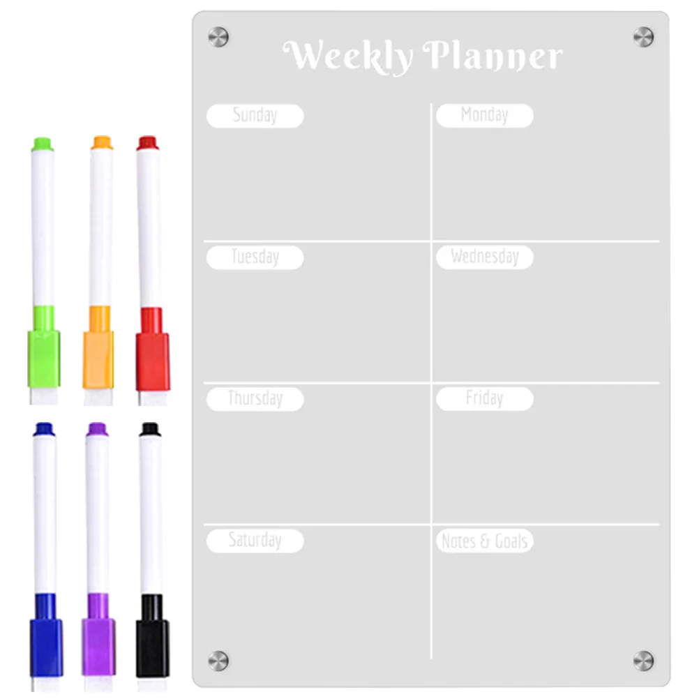 Magnetic Fridge Board Daily Schedule Board Magnetic Message Board Writing Board Daily Schedule Fridge Board With Pens