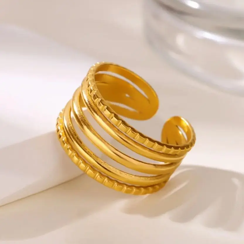Geometric Multi-Layer Ring for Women