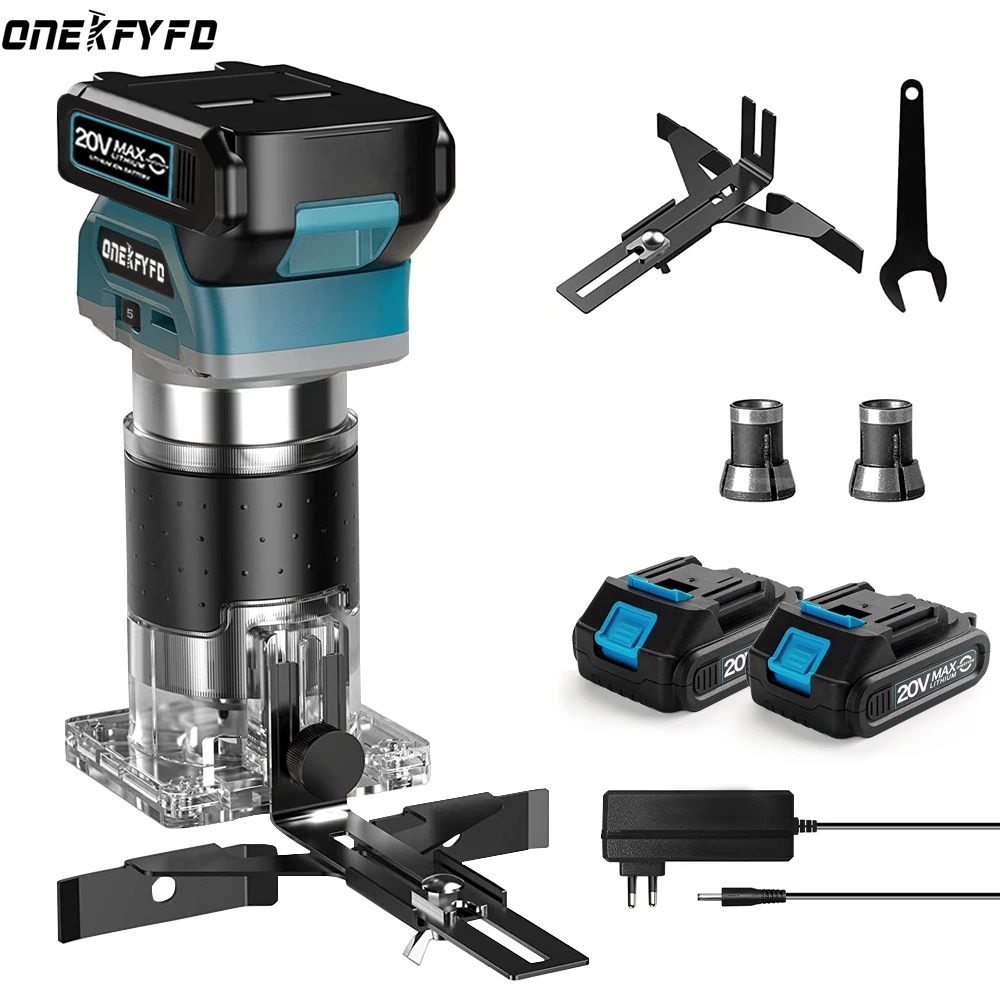 5 Velocità Brushless Ricaricabile Elettrico Hand Trimmer Cordless Wood Router Lavorazione Del Legno Incisione Stozzatura Per Batteria Makita 18V