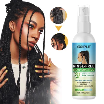 Goiple Shampoo senza risciacquo per treccia Locs twist tesse Shampoo secco senza acqua Dreadlock Shampoo per capelli Spray per Build-Up