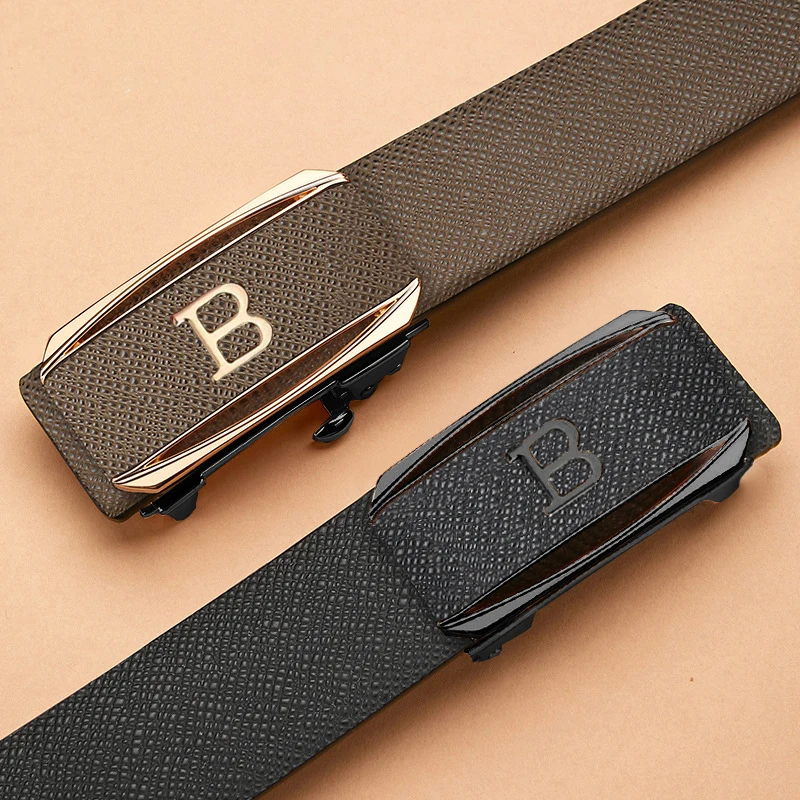 Business Men's Belt High Quality Comfort Jeans Belt Adjustable Automatic Buckle Belt Suitable for Suit Pants