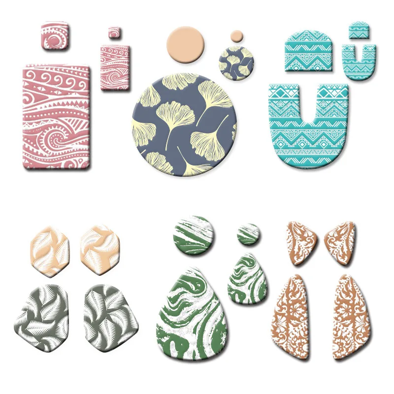 Silk Screen Stencils SNASAN Mesh Transfer Printing Tools Tulip Cat For DIY Painting Stencil Polymer Clay Earrings Jewelry Making
