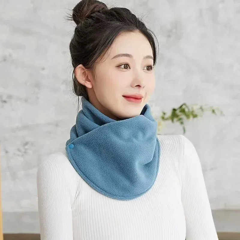 New Polar Fleece Neck Tube for Women Scarves Winter Warm Fake Collar Scarf Plush Bib Snood Female Windproof Wrap Neck Protection