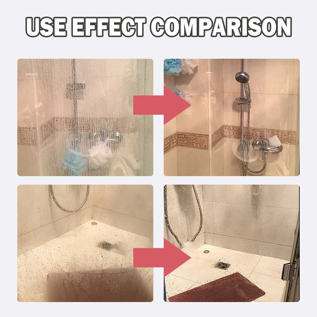 Water Spot Remover Bathroom Glass Cleaner Mineral Deposit Cleaner Stainless Steel Soap Shower Doors Bathtub Sink Mirror