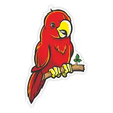 

LLY-2438 Personality Red Parrot Modeling Popular Car Stickers PVC Hot Selling Auto Window Bumper Waterproof Decals Decor