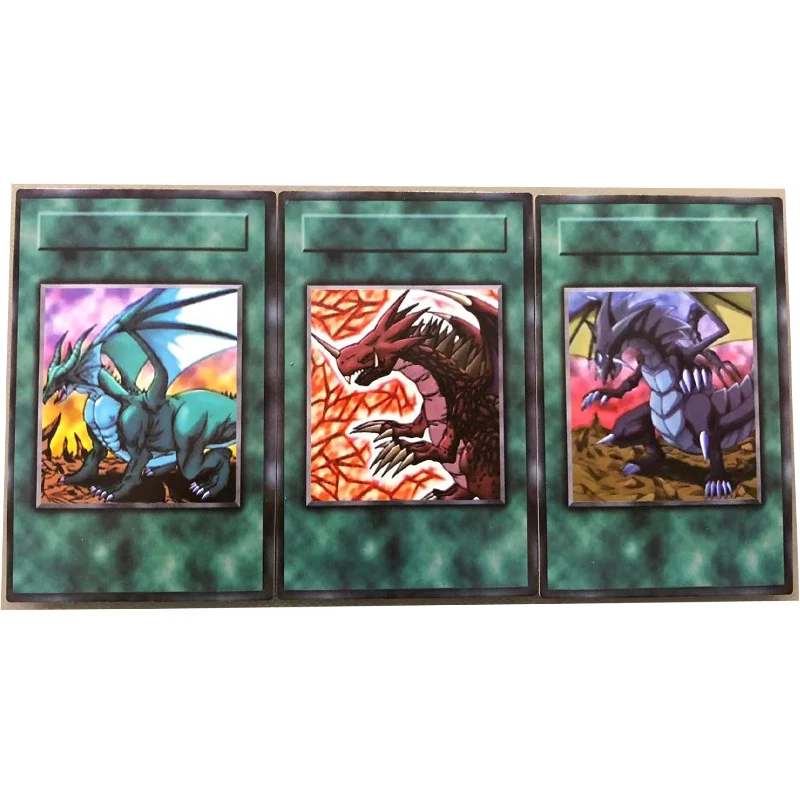 

3Pcs Yu Gi Oh Legendary Dragon The Eye of Timaeus Fang of Critias Claw of Hermos DIY Hobbies Collectibles Anime Cards Gift Toys
