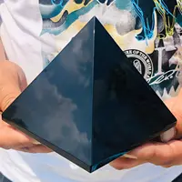 Natural Black Obsidian Energy Healing Tower Quartz Crystal Chakra Stone Pyramid 1