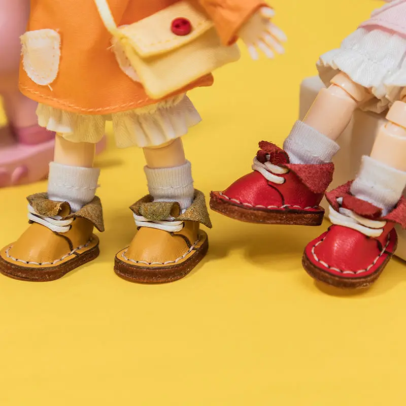 Obitsu 11 ob11 hand gefertigte Lederschuhe Schuhe Mode Puppe Rindsleder Schuhe mit Schnürsenkel für ob11, obitsu 11, holala, gcs, 1/12bjd – Detail 2