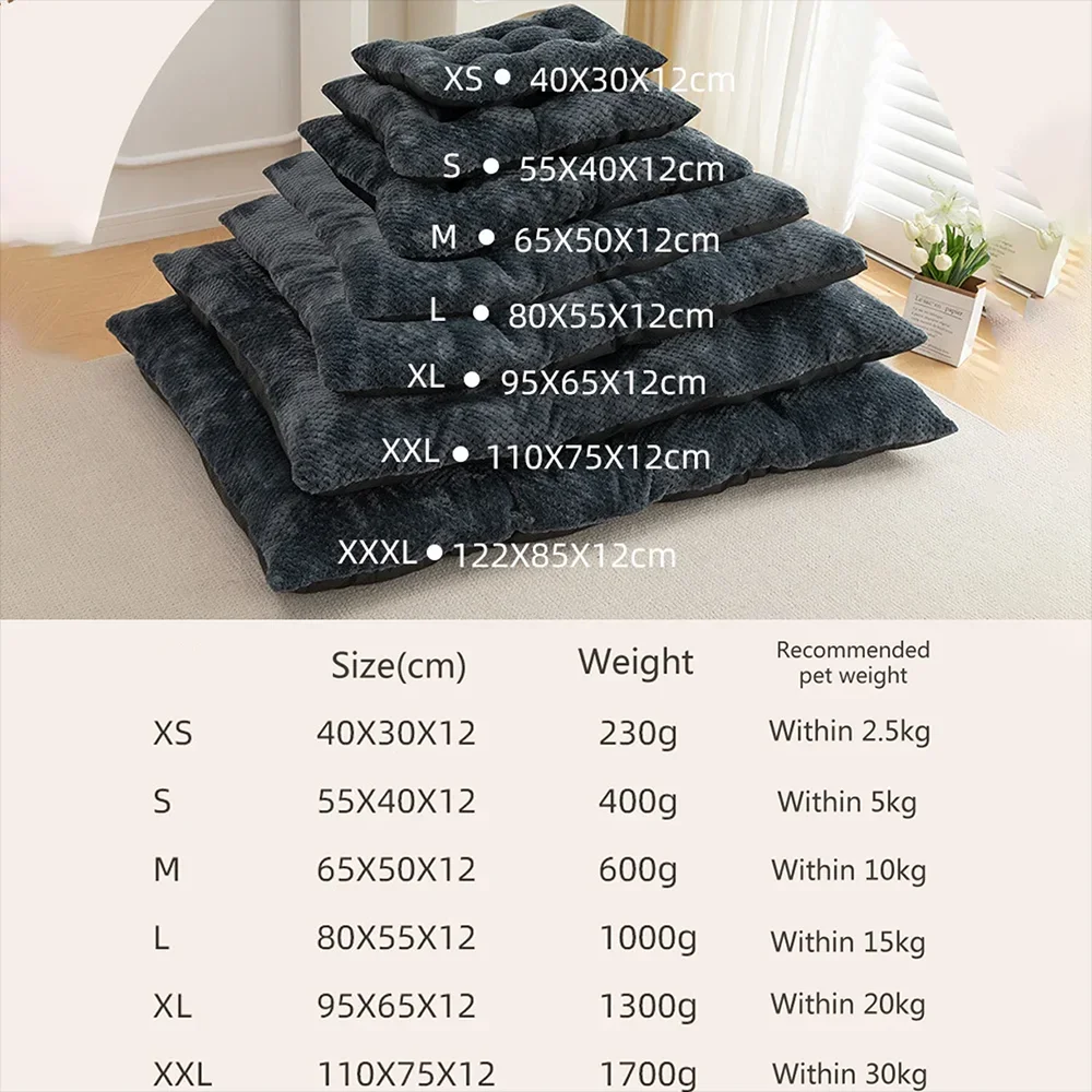 Dog Bed Pet Mat Pet Bed Washable Plush Crate For Dog Anti-Slip Mat For Cat Fluffy Comfy Sleeping pet bed pet bed mat