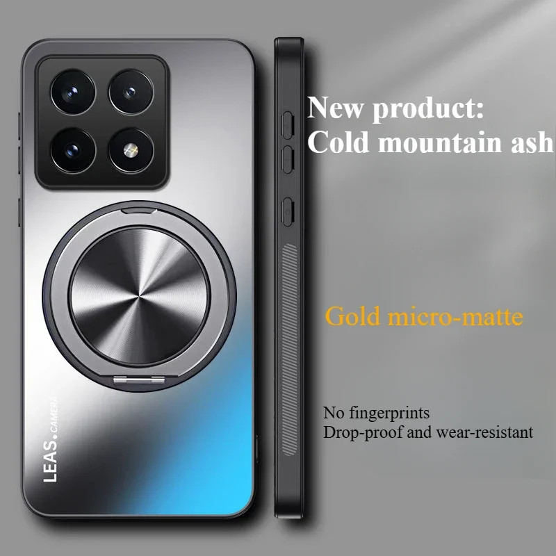 Luxury Acrylic Matte Skin-Friendly Shockproof Bumper Case with Bracket Back Cover