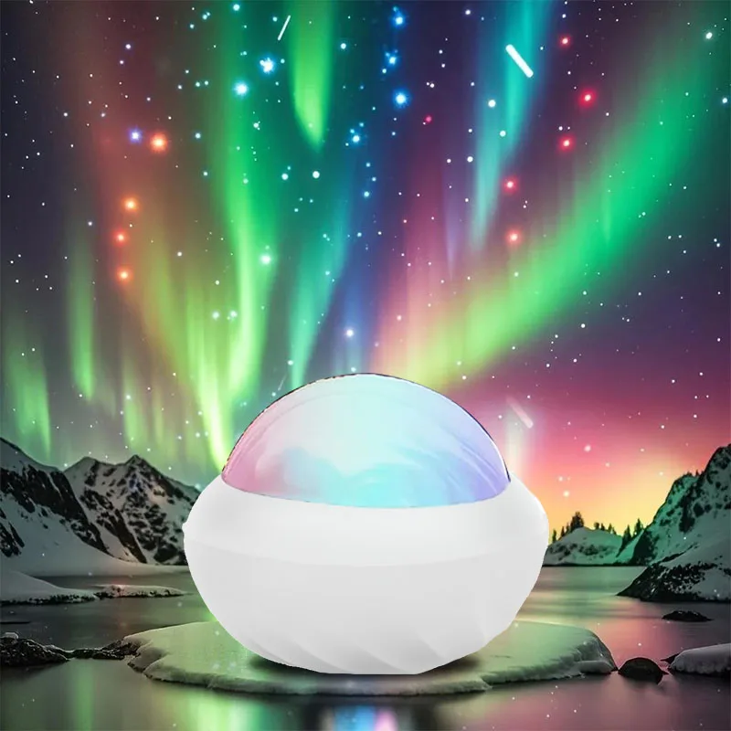 Northern Light Projector RGB Atmosphere Night Light Remote Control USB Aurora Projection Lamp 360° Rotate for Home Party Decor