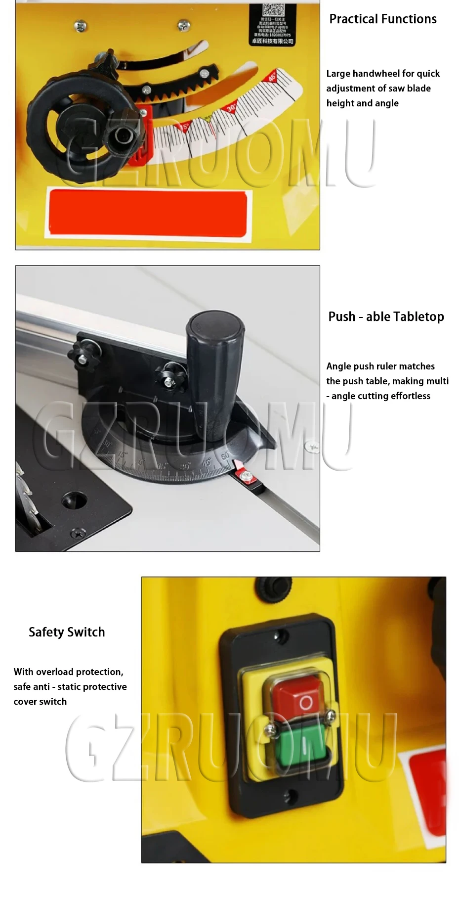 10-Inch Household Miniature Woodworking Table Saw - Electric Multi-Function Prec
