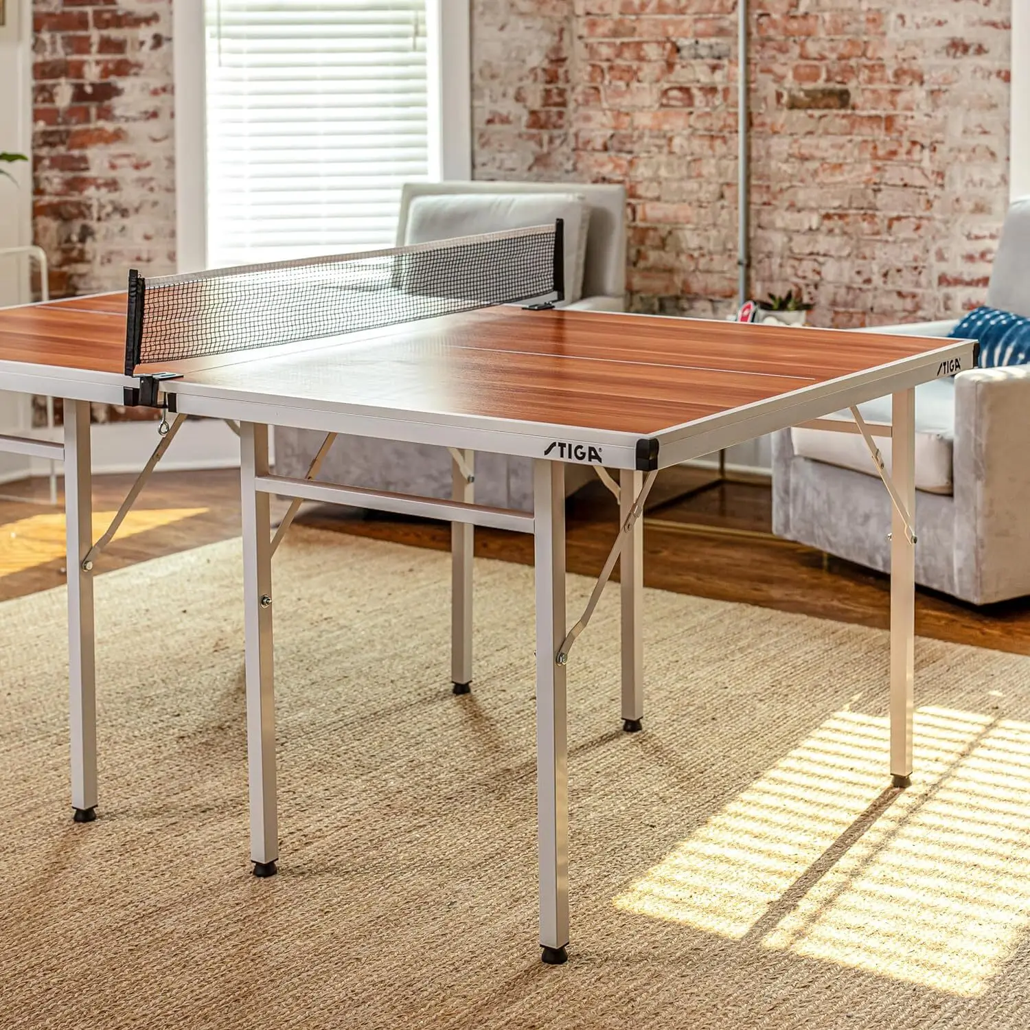 Space Saver Compact Ping Pong Table Quick, Easy Storage Separate Table Halves No Assembly Required