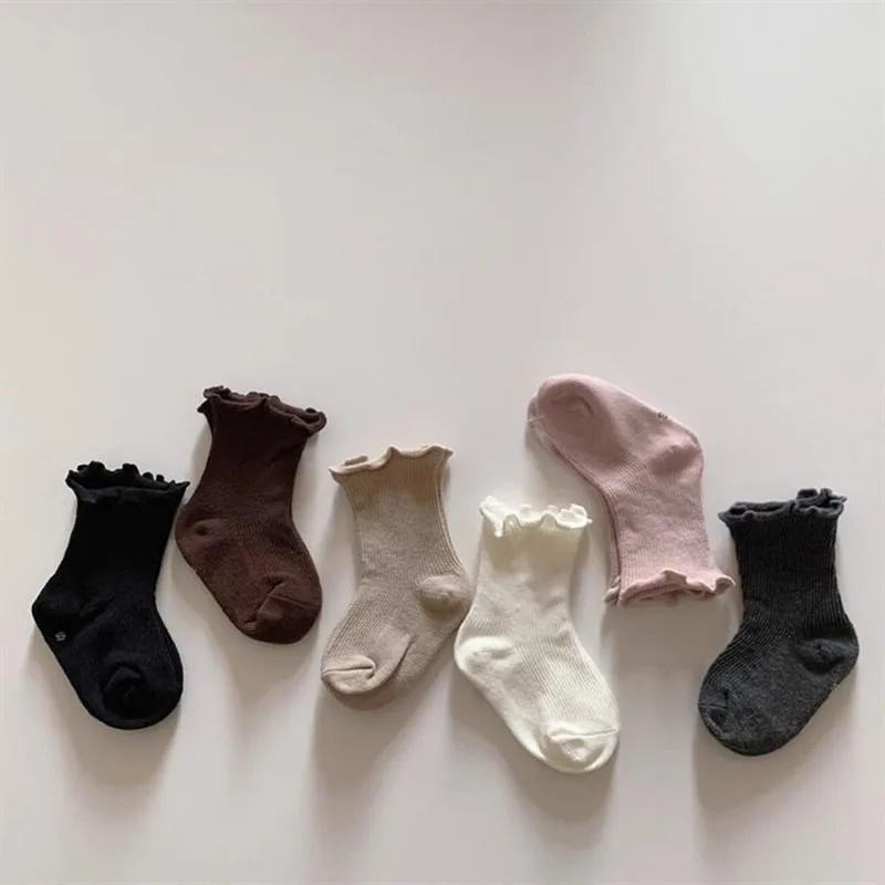 Cute Baby Socks Kids Solid Color Tube Socks