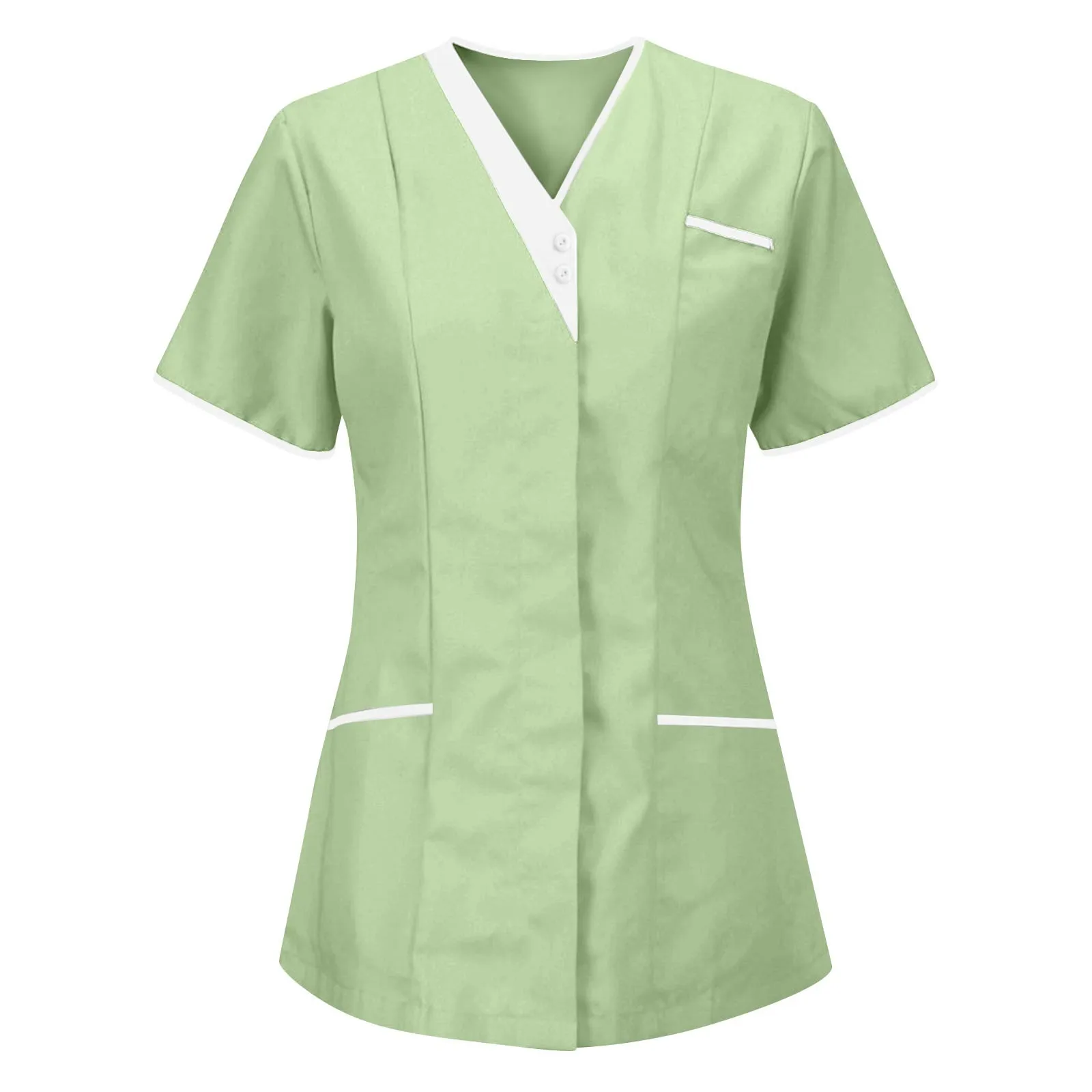 Ropa de trabajo clínica, uniforme de enfermera médica, Top de manga corta, ropa de médico, blusa médica de Color sólido,
