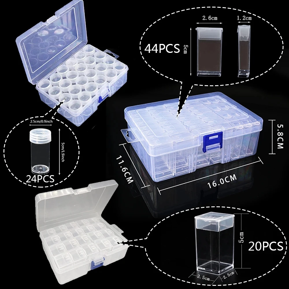 다이아몬드 도구 페인팅 액세서리 구슬 보관 용기, 페인팅 구슬 보관함, 다목적 투명 플라스틱 상자