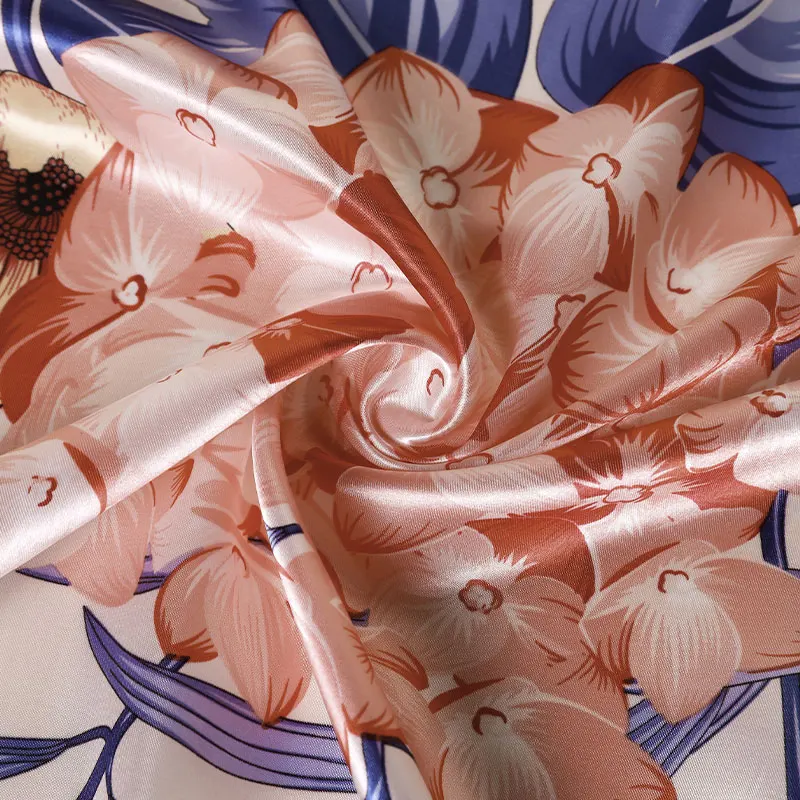 New Brand Print Headband Scarf Women Fashion 90*90cm Silk Satin Hijab Bandana Neckerhicef Sun Protection Shawl Wrap Headscarf