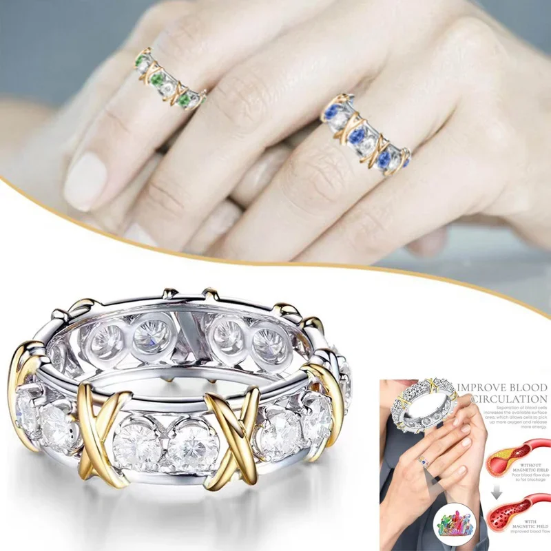 Bagues croisées en zircone cubique pour femmes, bijoux de charme, soins de santé amincissants, perte de poids, fiançailles, mariage, cadeaux de couple, mode contre-indiquée 1