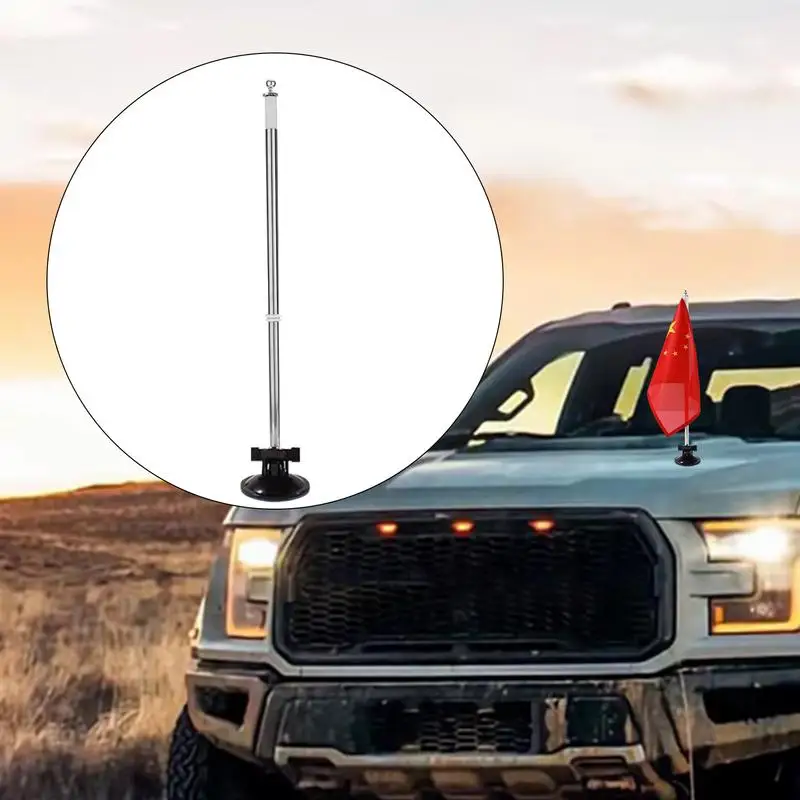 Suction Cup Flag Pole Holder Car Flagpole Mount Bracket Flagpole Display Holder Flag Pole Mounting Bracket for Car SUV House