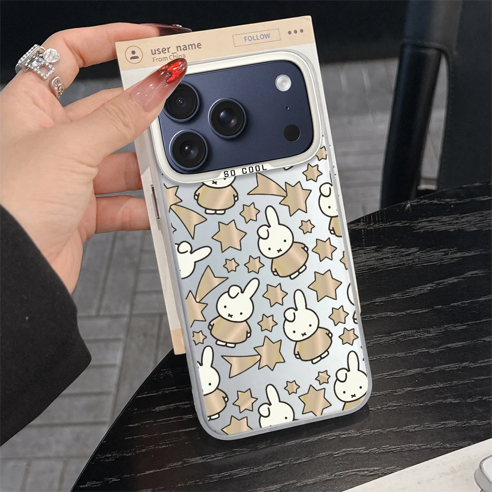Silvery Electroplated Cartoon Miffy Phone Case Cover