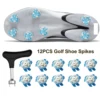 Golf Shoe Spikes Replacements 12 Pieces Footwears Anti Slip Golf Cleat Quick Twist Golf Spikes Golf Cleats Portable Wrench Screw 1