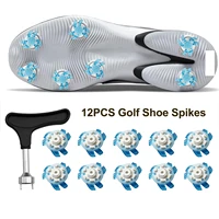 Golf Shoe Spikes Replacements 12 Pieces Footwears Anti Slip Golf Cleat Quick Twist Golf Spikes Golf Cleats Portable Wrench Screw 1