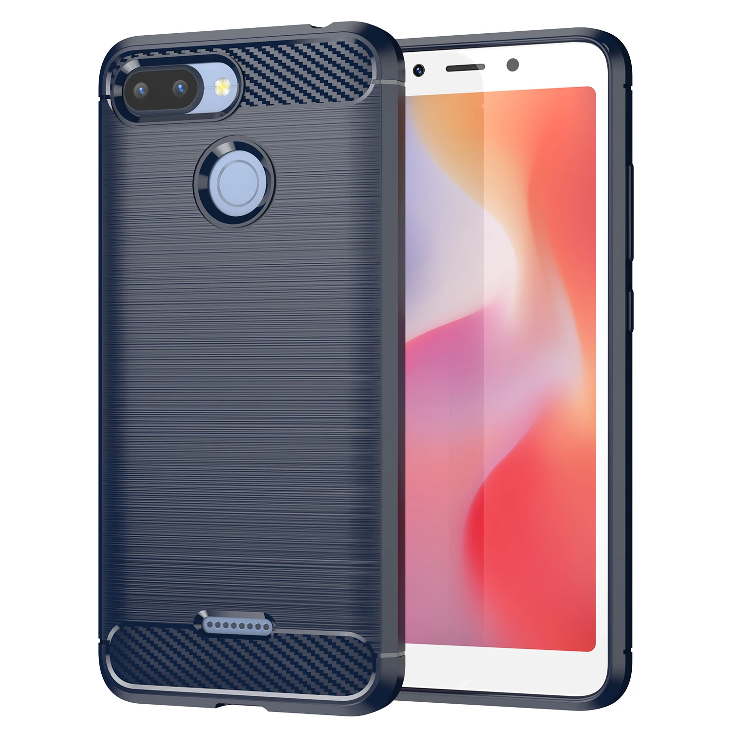 Durable Carbon Fiber Shockproof Phone Case with Flexible Bumper