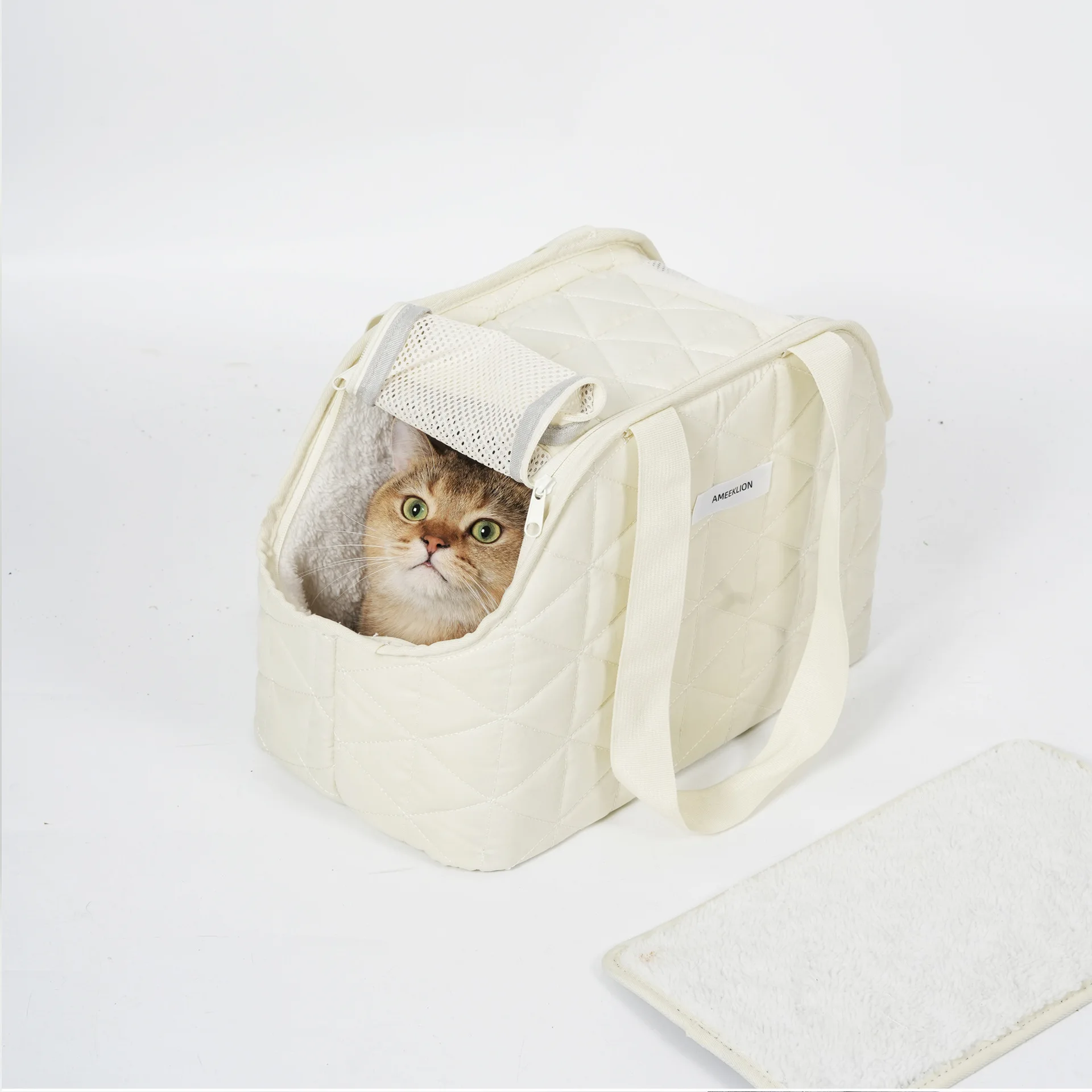 Borsa per Gatti Portatile per Uso Esterno, Zaino Caldo Invernale per Animali Domestici, Borsa Traspirante per Cani Piccoli, Trasportino per Piccoli Animali - immagine 5
