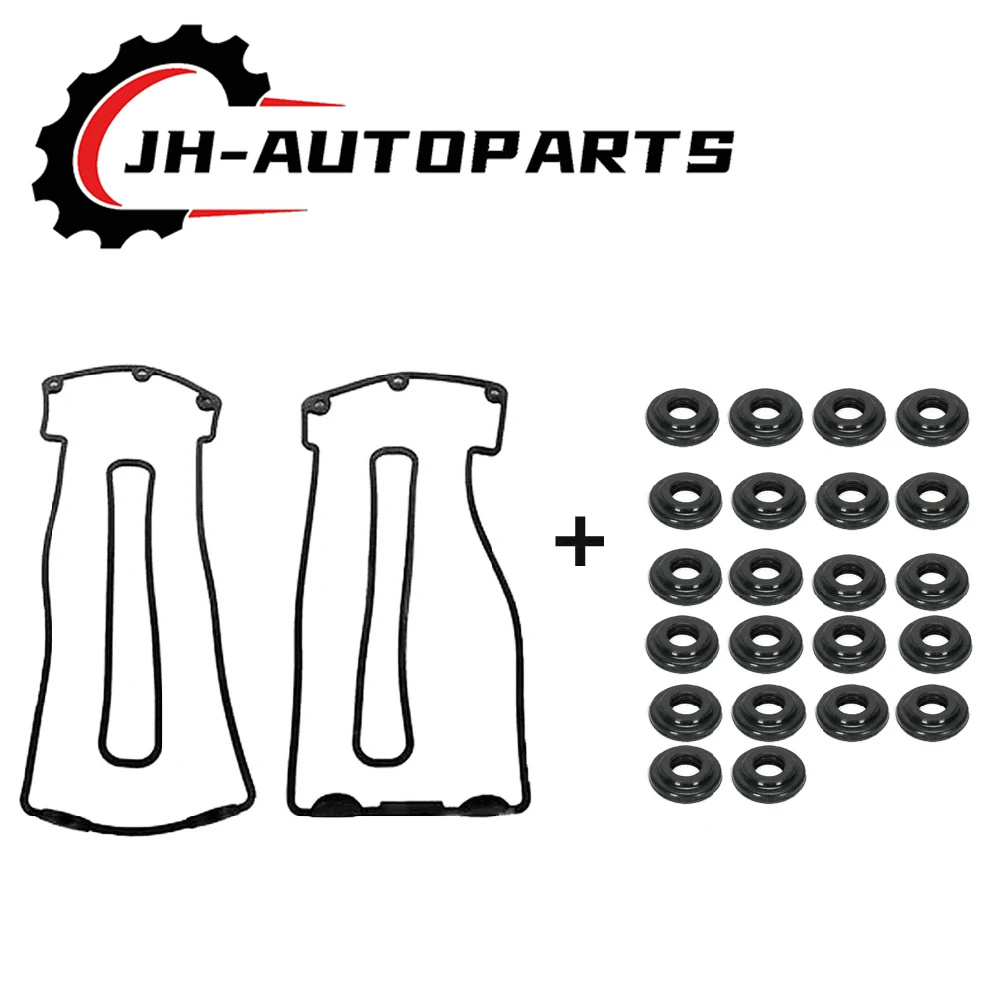 

For BMW E39 E38 E53 E31 535i 540i 735i 740i 840Ci X5 4.4i 4.6is Valve Cover Set + 22 Grommets OEM 11120034104,11120034105