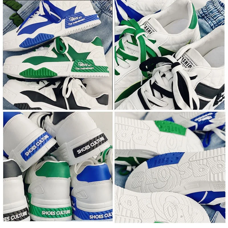 Designer Shoes for Men Casual Platform Sneakes casual shoes sports shoes casual sneakers running sneakers fashion sneakers Two-tone Lace Up Trainers Fashion Student Sneakes Mens Vulcanized Tenis Masculino