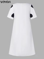VONDA Plus Size 5XL Women Polka Dot Dress 2024 Summer V Neck Party Sundress Bohemian Maxi Long Dress Vestido Beach Robe Elegant - Image 5