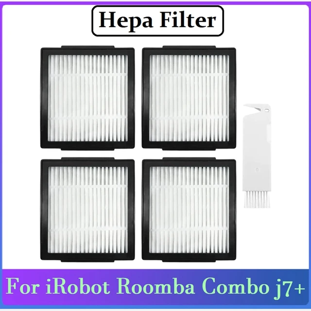 4 Pack Hepa Filter Filters Replacement For irobot Roomba J7+ Combo (Not For  J7+/J7） Robotic Vacuum Parts…