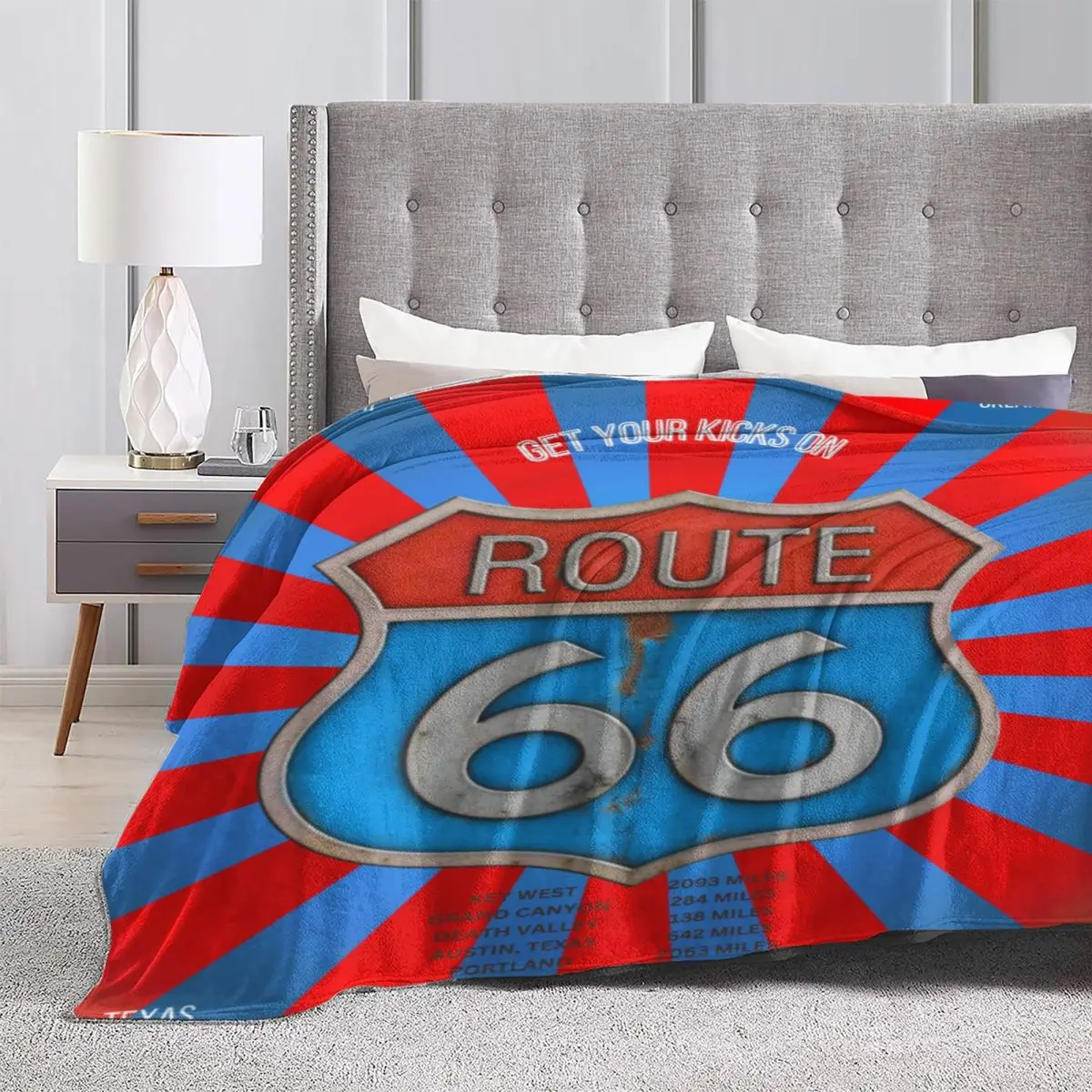 Route 66 ���� ǥ���� �ö��� ���, ������ �� �Ķ���, �ſ� ������ ħ�� ������, ���� ���� ���� ħ�� ���� �뺧Ƽ ħ�뺸