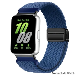 Magnetic Nylon Adjustable Sport Strap - Premium Replacement Watchband Bracelet - galaxy fit 3 (Black Blue)