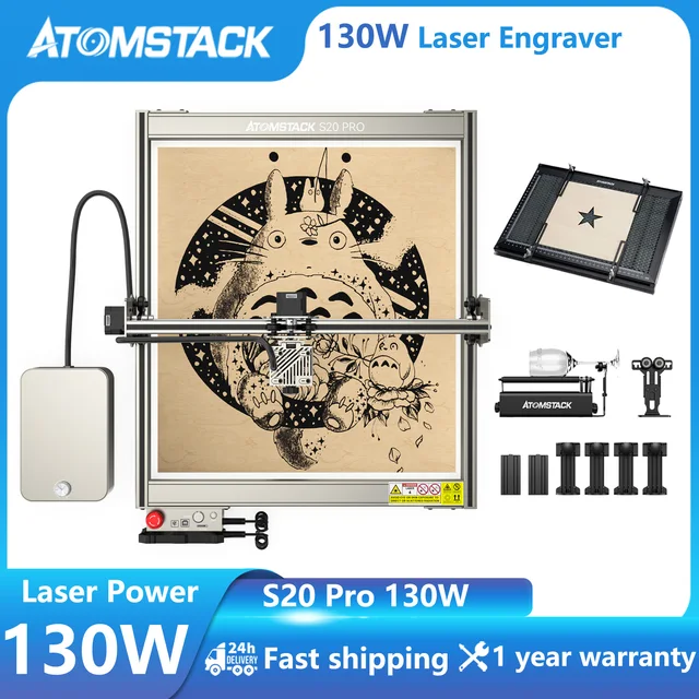 ATOMSTACK X20 S20 A20 Pro – graveur à quatre Laser 130W, Machine de découpe et de gravure, assistance aérienne intégrée, prise en charge de l'application de contrôle hors ligne 1