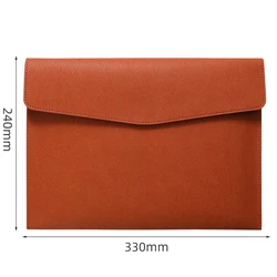 Elegant Faux Leather A4 Document Organizer for School and Office Supplies (Brown)