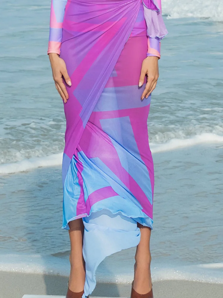 Women Muslim Swimwear Modest Long Sleeves Swimsuit 4pcs Islamic Burkinis Bathing Suit women swimwear muslim swimwear