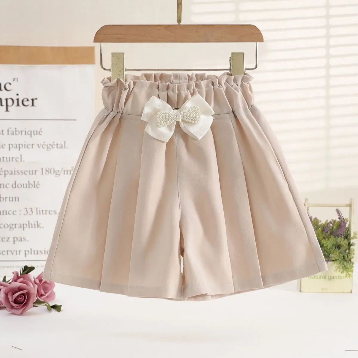 4-16 Yrs Teenager Girls Korean High Waisted Loose Shorts Back To School Green Clothes New Summer Baby Girls Beach Clothes