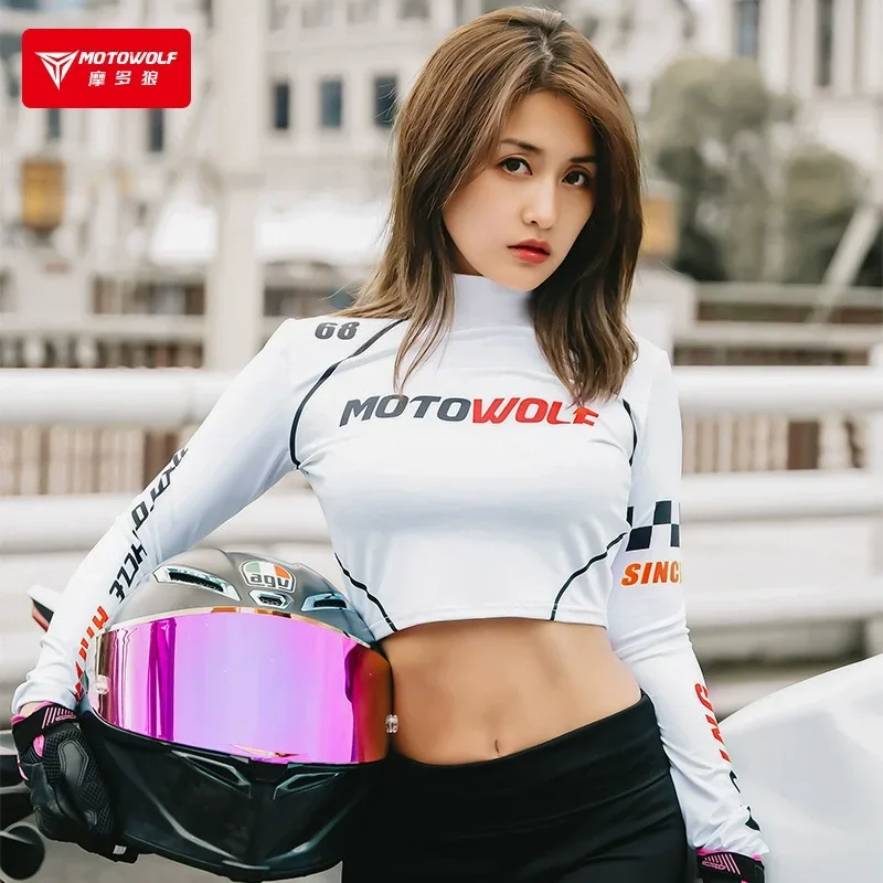 

Motorcycle Outdoor Female Rider Sexy Short Top Summer Cycling Women's Sunscreen Breathable Quick Drying Clothes Short Sleeve