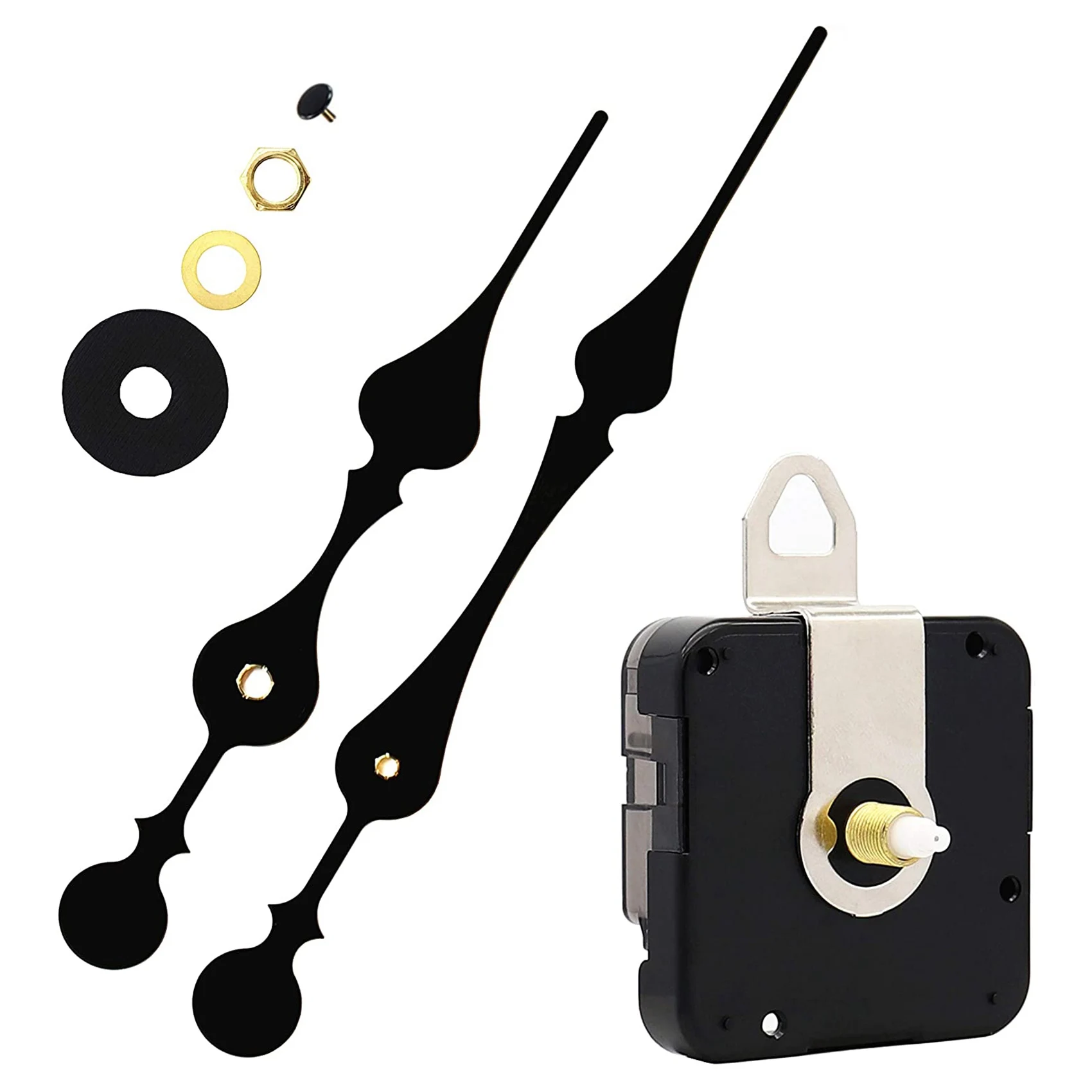 16mm Quartz DIY Wall Clock Motor Kit Movement Mechanism Big Spade Hands DIY Clock Parts Repair Replacement Movement