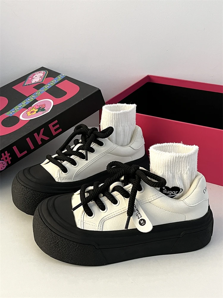 

Кроссовки женские универсальные с круглым носком, повседневная обувь на платформе, криперы, Симпатичные маленькие, смешанные цвета, осень 2023