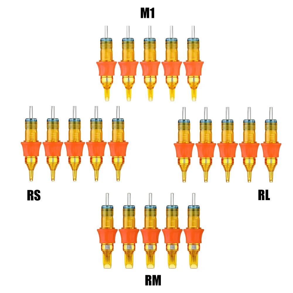 

20 шт./микс иглы для тату-картриджа RL/M1/RM/RS одноразовые стерилизованные иглы для макияжа бровей и губ для роторной тату-машины