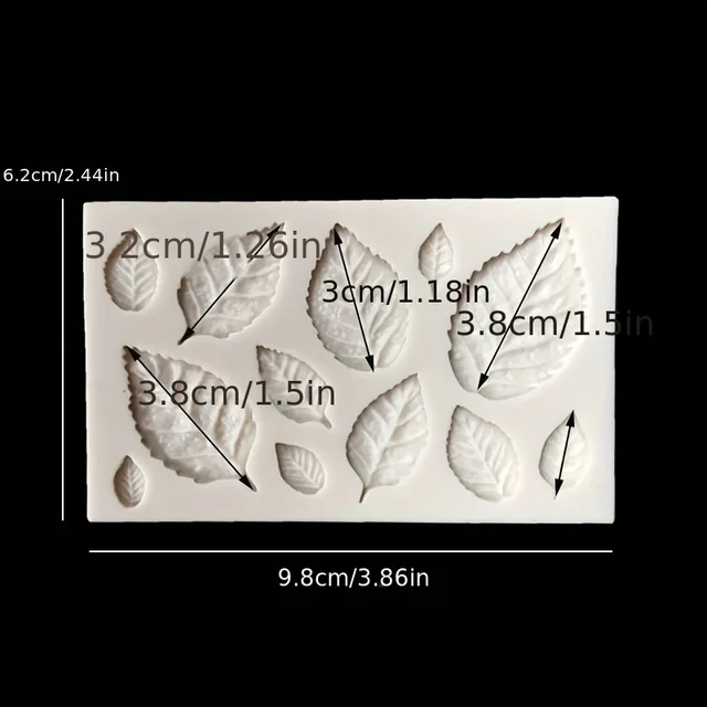 1Pc, Rose Leaf Shape Chocolate Mold, 3D Silicone Mold, Leaf Shape Candy Mold, Fondant Mold, Gum Paste Mold, for DIY Cake Decorat 2
